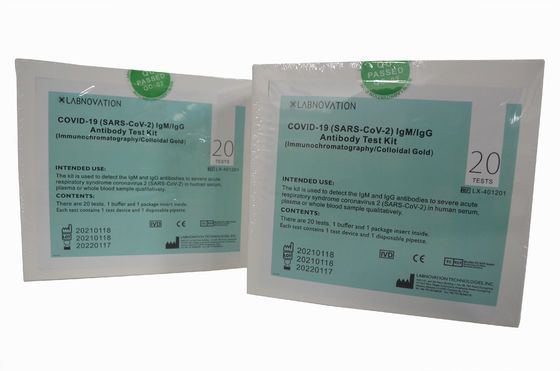 COVID-19 IgG IgM 항체 Rapid Test Kit Professional Use 20 Test Labnovation