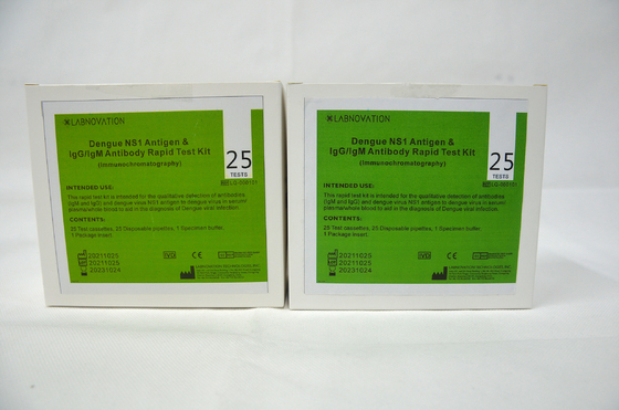 ISO9001 IgG IgM 콤보 뎅기열 NS1 Ag Rapid 테스트 키트 25PCS